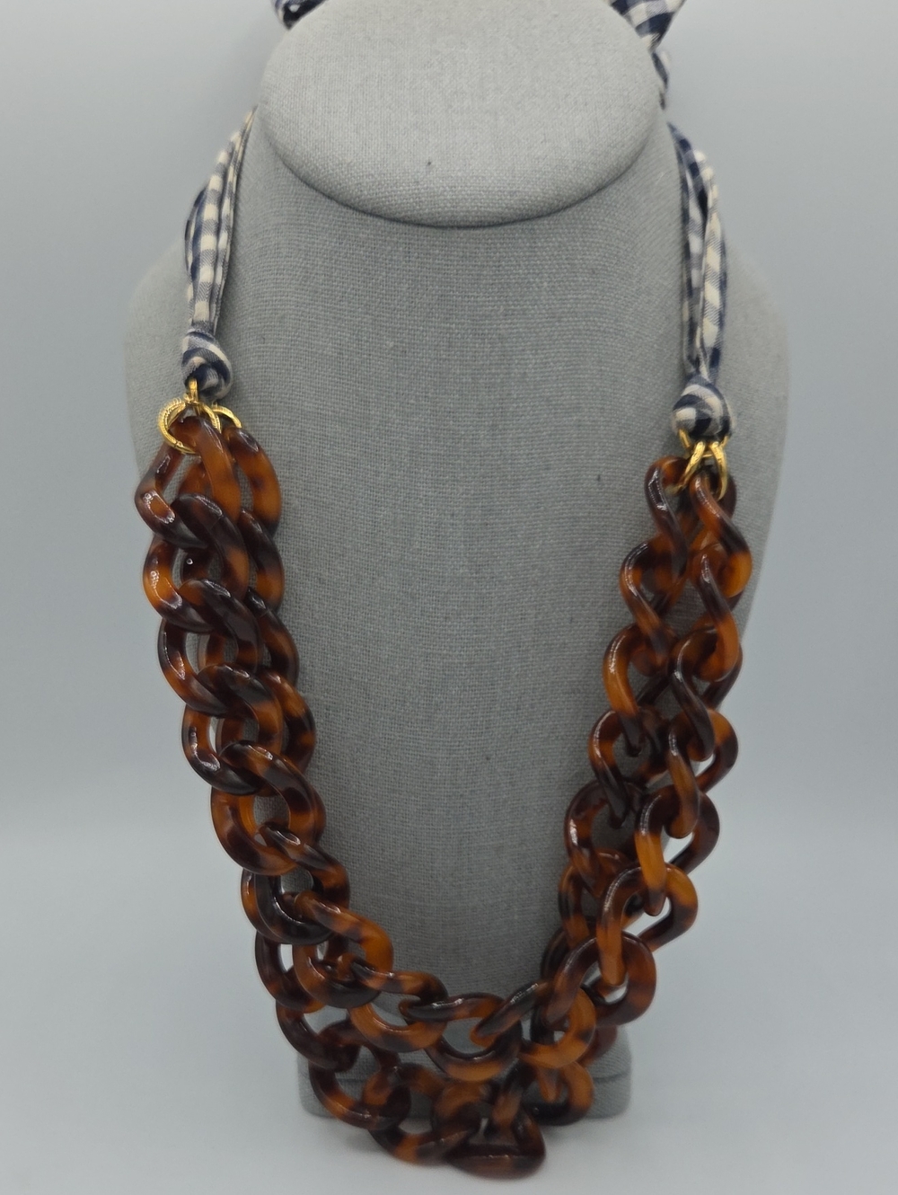 5 for $25! J. Crew Tortoiseshell Color Chain Link Statement Necklace - Brown